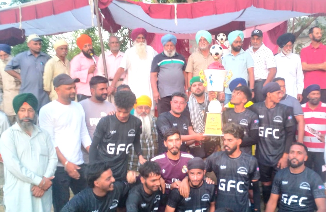 Football tournament Village Gobindpur - Jagatpur from the team A  and a team from Bakhlore won the flags